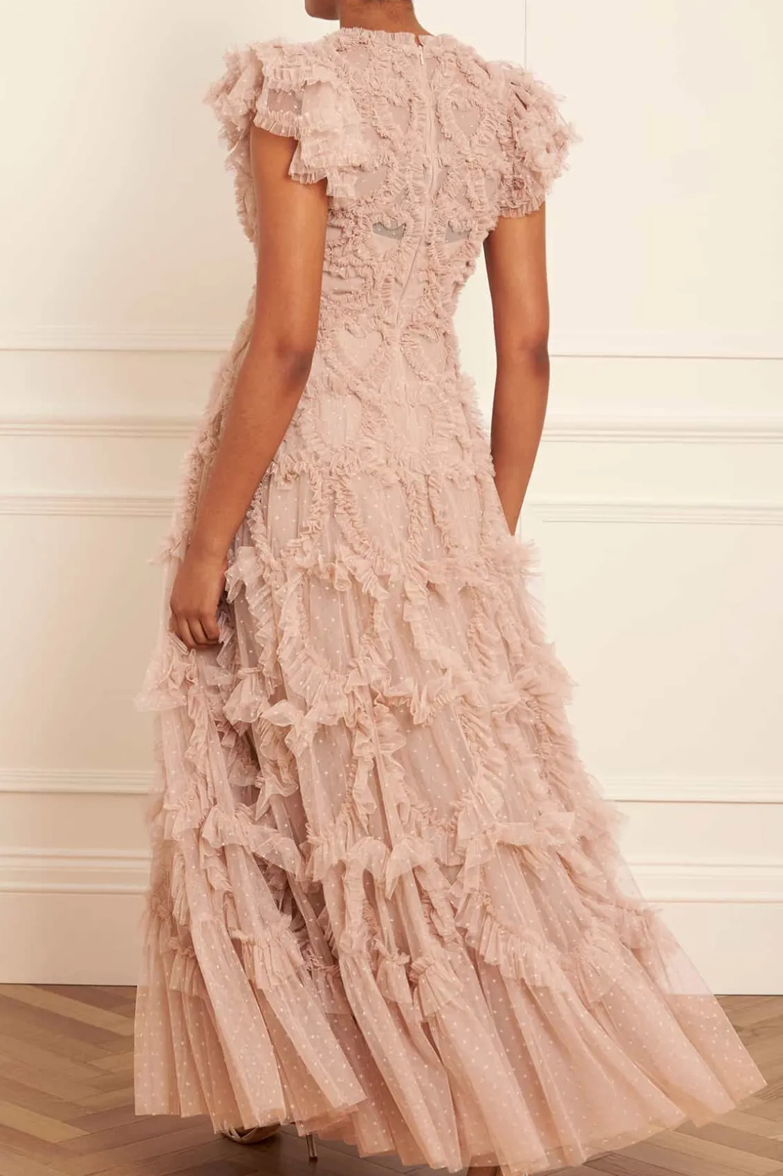 Evening Dresses | Responsibly Sourced^Needle & Thread Amorette V-Neck Gown Beige