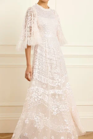 Evening Dresses | Embellished Dresses^Needle & Thread Anais Sequin Gown Champagne