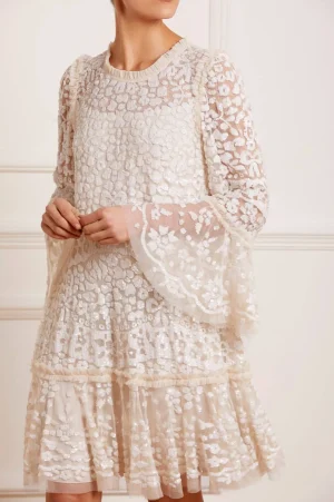 Wedding Wardrobe | Mini Dresses^Needle & Thread Annie Sequin Tiered Mini Dress Champagne