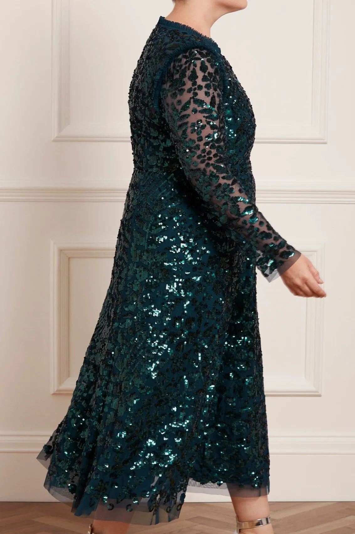 Evening Dresses | Embellished Dresses^Needle & Thread Aurelia Long Sleeve Ballerina Dress Green