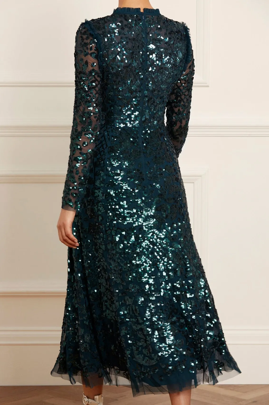 Evening Dresses | Embellished Dresses^Needle & Thread Aurelia Long Sleeve Ballerina Dress Green