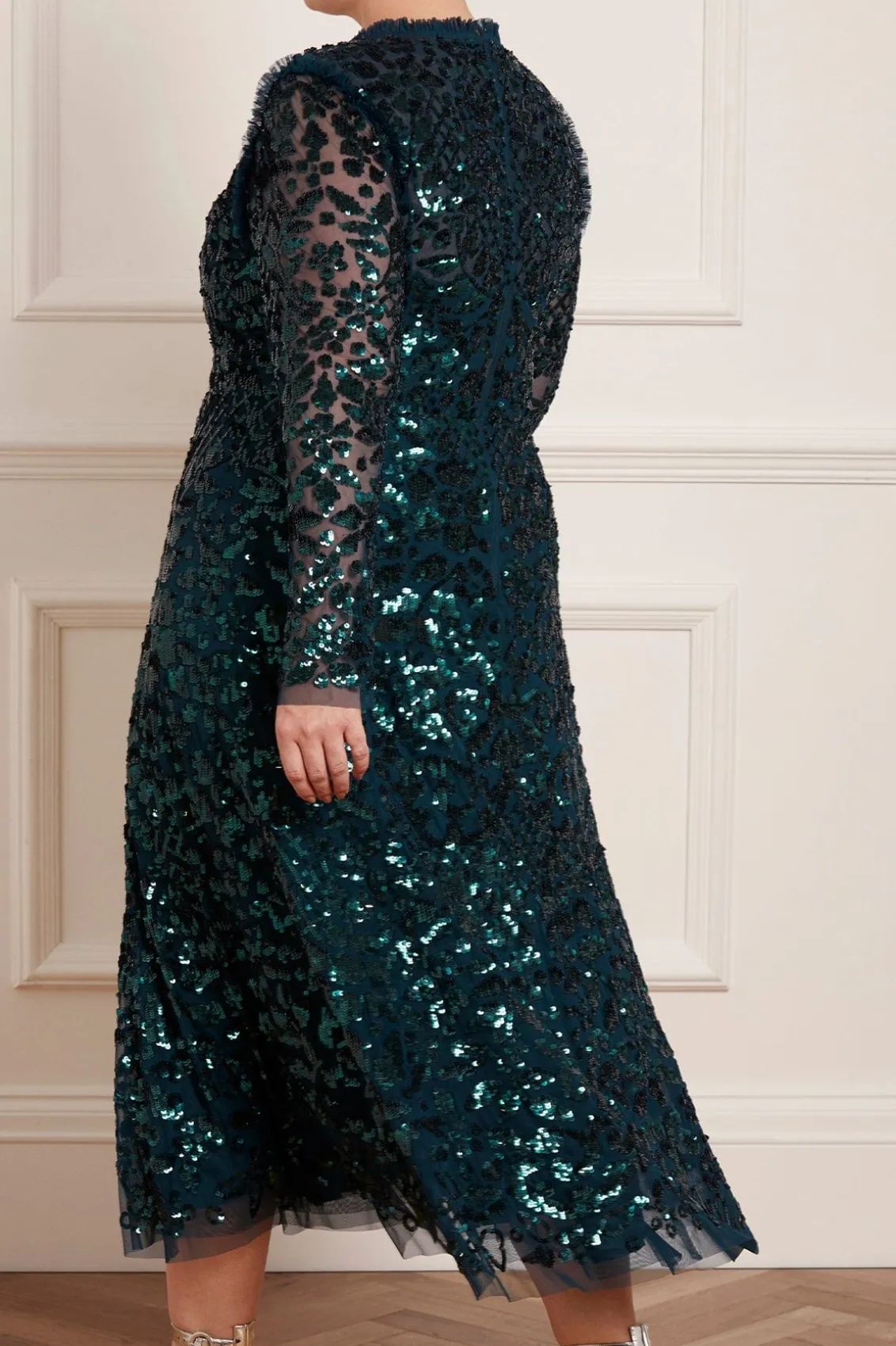Evening Dresses | Embellished Dresses^Needle & Thread Aurelia Long Sleeve Ballerina Dress Green