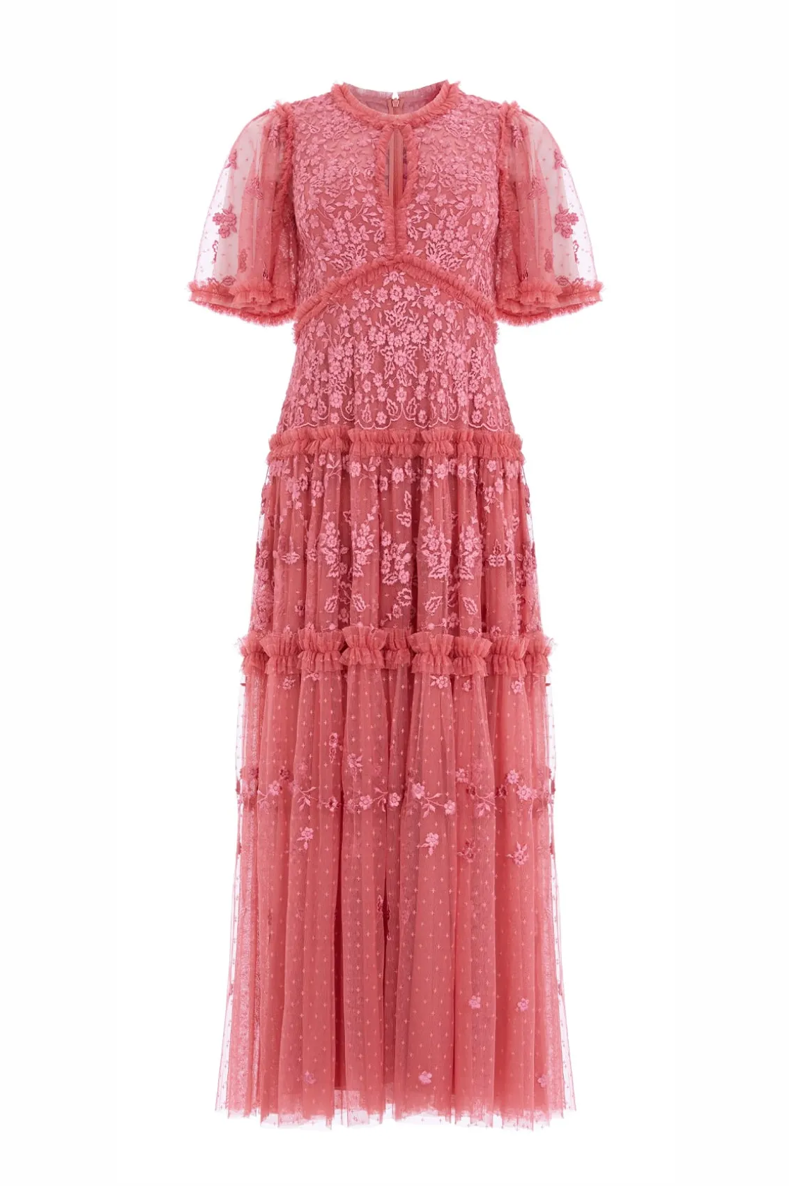 Evening Dresses | Embroidered Dresses^Needle & Thread Autumn Lace Ankle Gown Pink