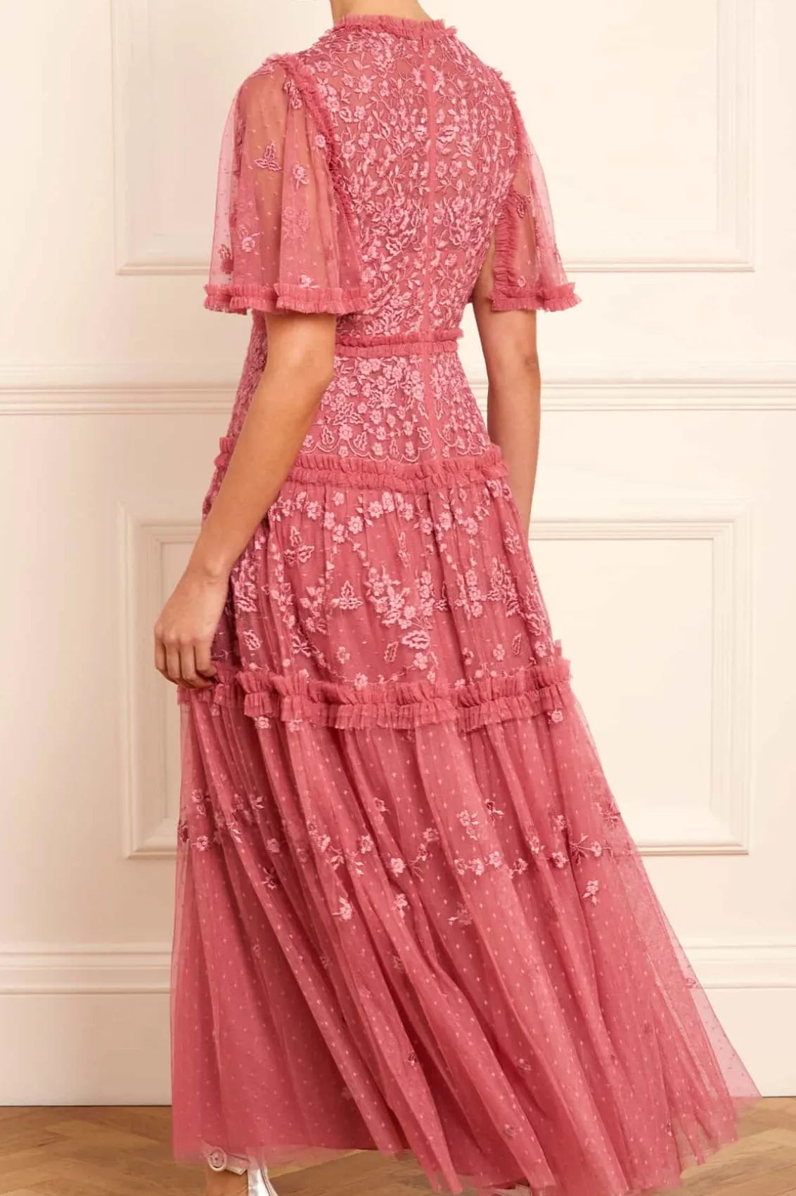 Evening Dresses | Embroidered Dresses^Needle & Thread Autumn Lace Ankle Gown Pink