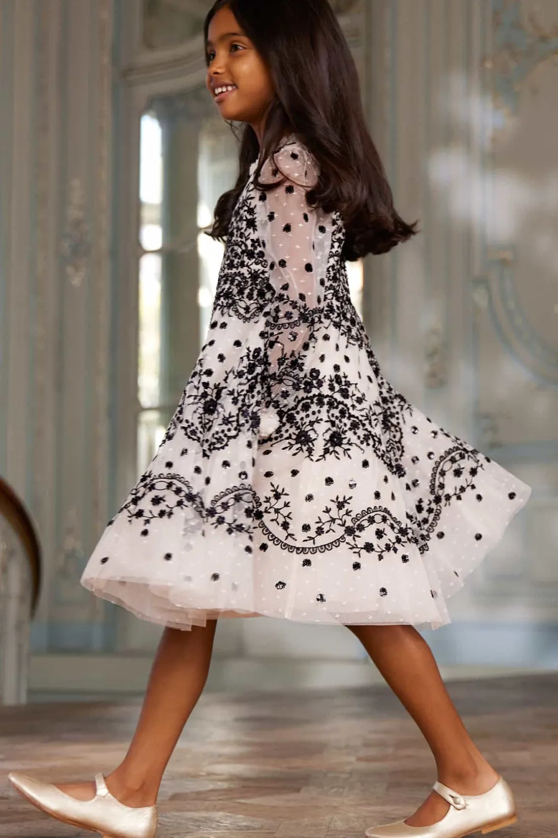 Mummy & Me | Kids Embroidered Dresses^Needle & Thread Beatrice Kids Dress Champagne