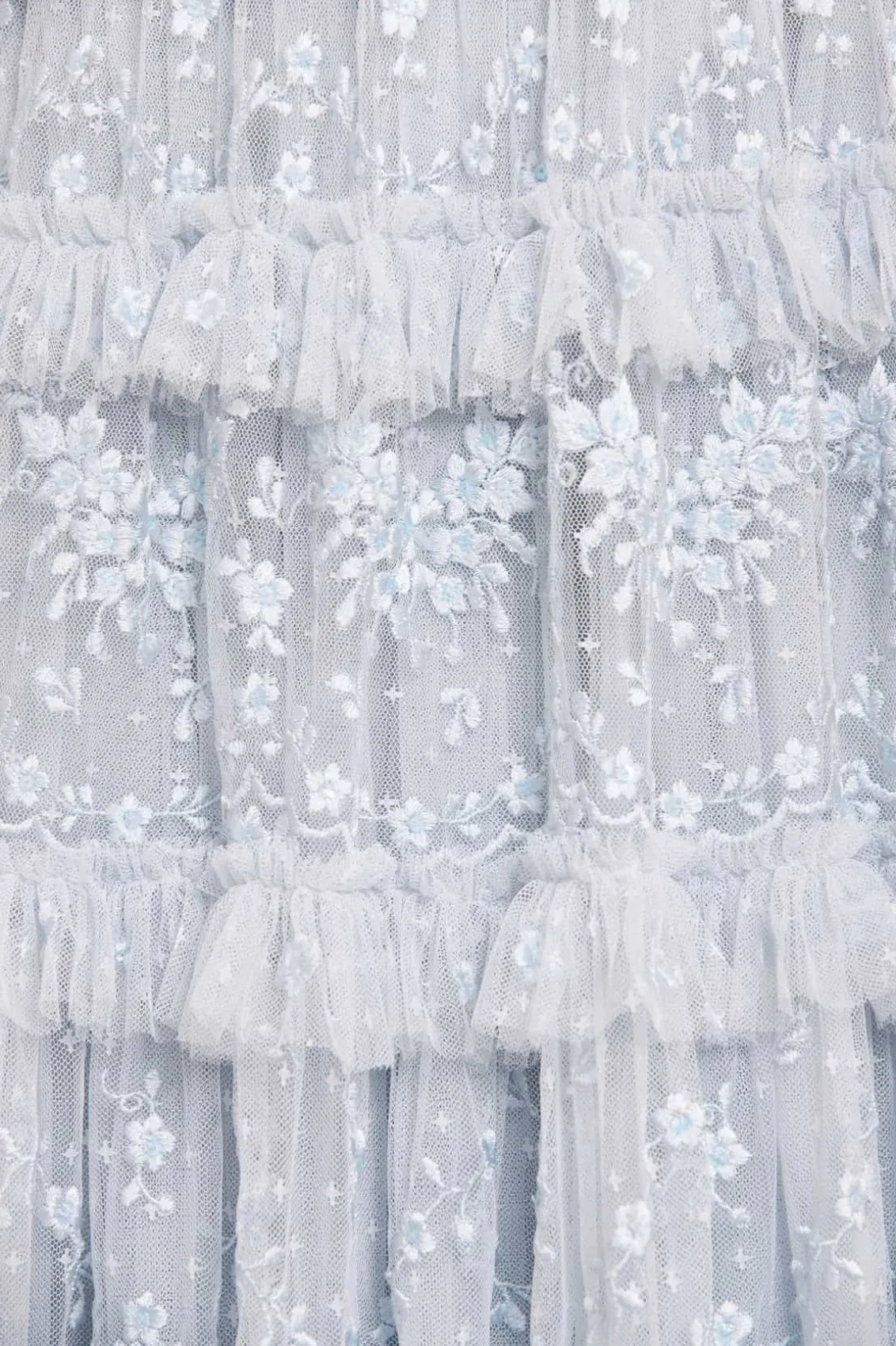 Embroidered Dresses | Responsibly Sourced^Needle & Thread Blossom Lace Ankle Gown Blue