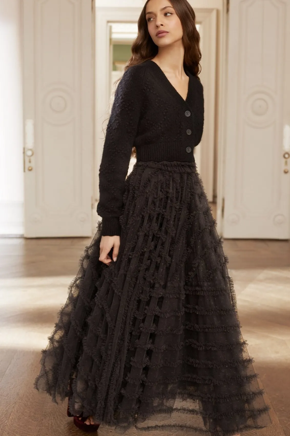 Knitwear | Exclusives^Needle & Thread Bow Stitch Cropped Cardigan Black