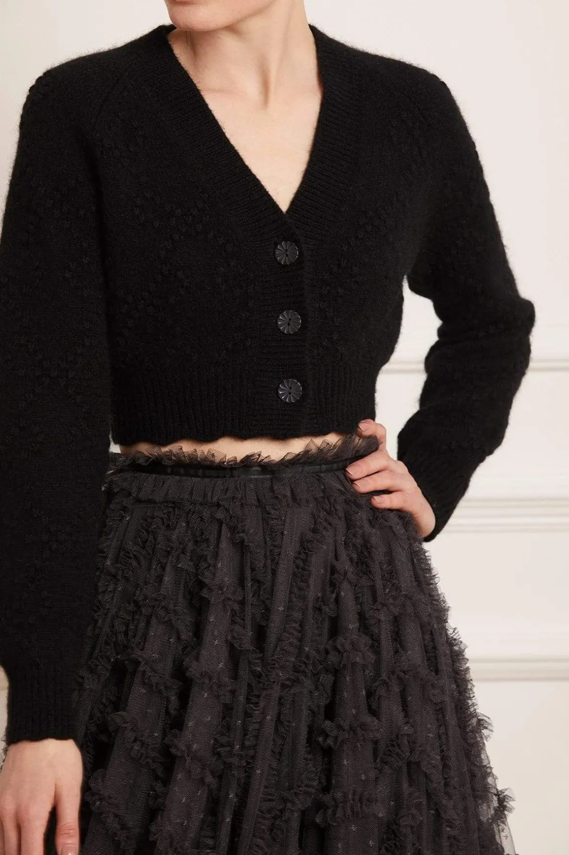 Knitwear | Exclusives^Needle & Thread Bow Stitch Cropped Cardigan Black