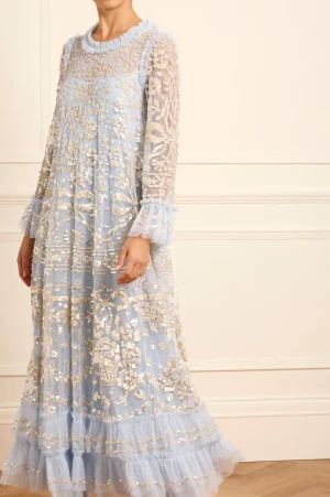 Wedding Guest | Evening Dresses^Needle & Thread Celia Long Sleeve Ankle Gown Blue