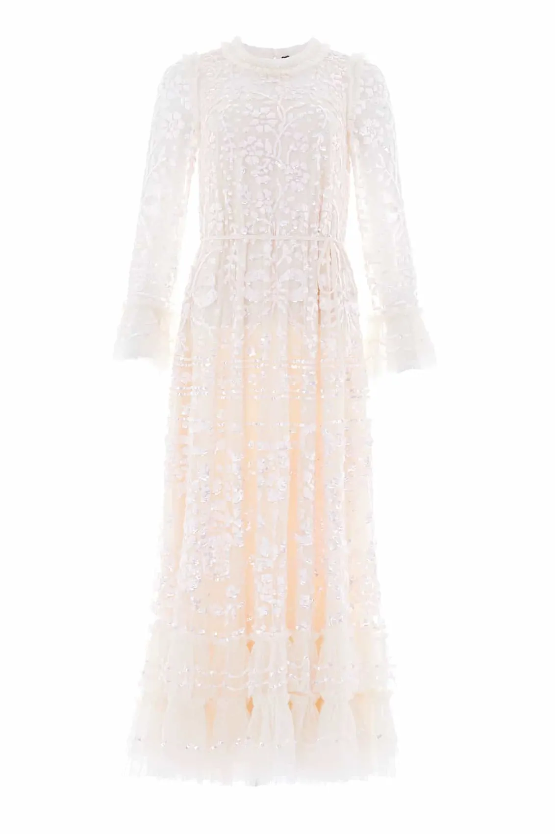 Evening Dresses | Embellished Dresses^Needle & Thread Celia Long Sleeve Ankle Gown Champagne