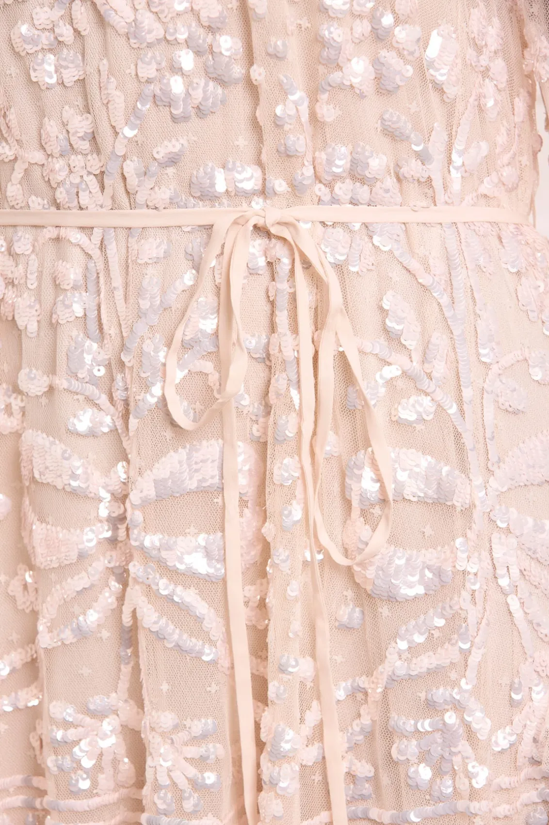 Evening Dresses | Embellished Dresses^Needle & Thread Celia Long Sleeve Ankle Gown Champagne