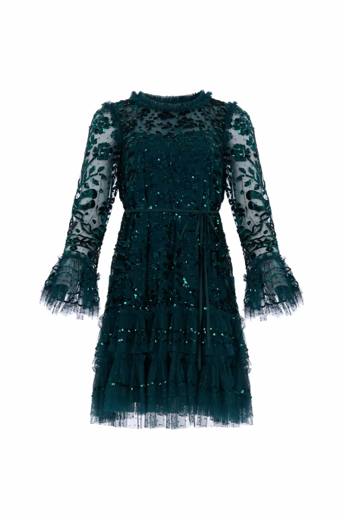 Mini Dresses | Evening Dresses^Needle & Thread Celia Long Sleeve Mini Dress Green