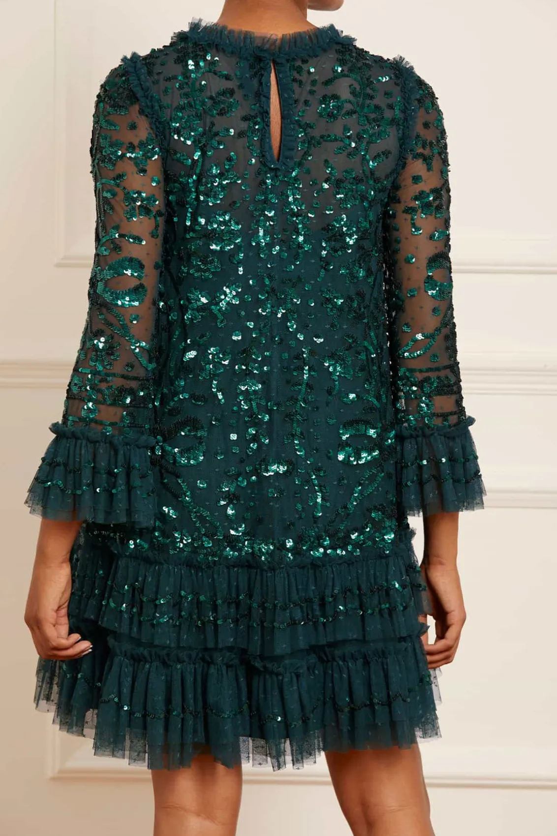 Mini Dresses | Evening Dresses^Needle & Thread Celia Long Sleeve Mini Dress Green