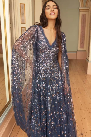 Evening Dresses | Embellished Dresses^Needle & Thread Comet Ankle Gown Blue