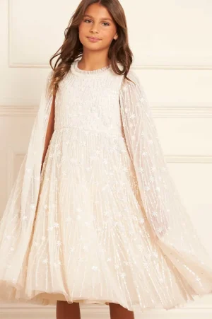 Flower Girl | Flower Girl^Needle & Thread Comet Cape Kids Dress Champagne