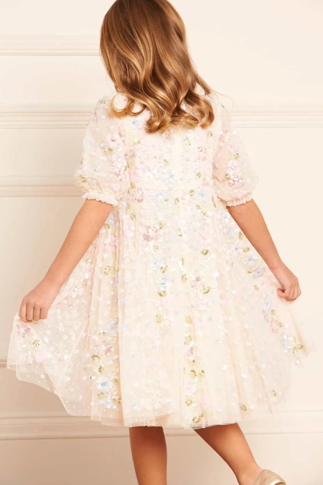 Mummy & Me | Flower Girl^Needle & Thread Confetti Gloss Kids Dress Champagne