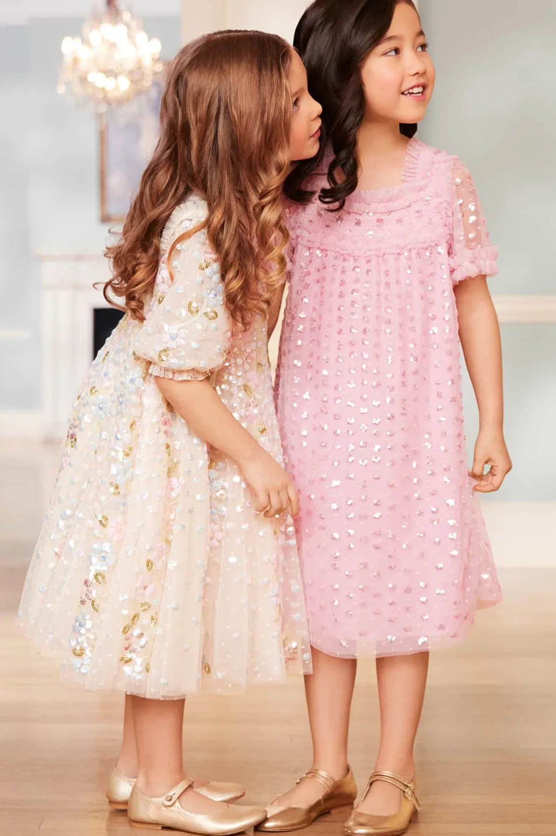 Mummy & Me | Flower Girl^Needle & Thread Confetti Gloss Kids Dress Champagne