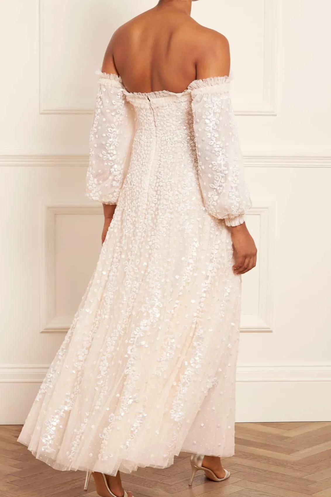 Bridal | Evening Dresses^Needle & Thread Confetti Gloss Off-Shoulder Gown Champagne