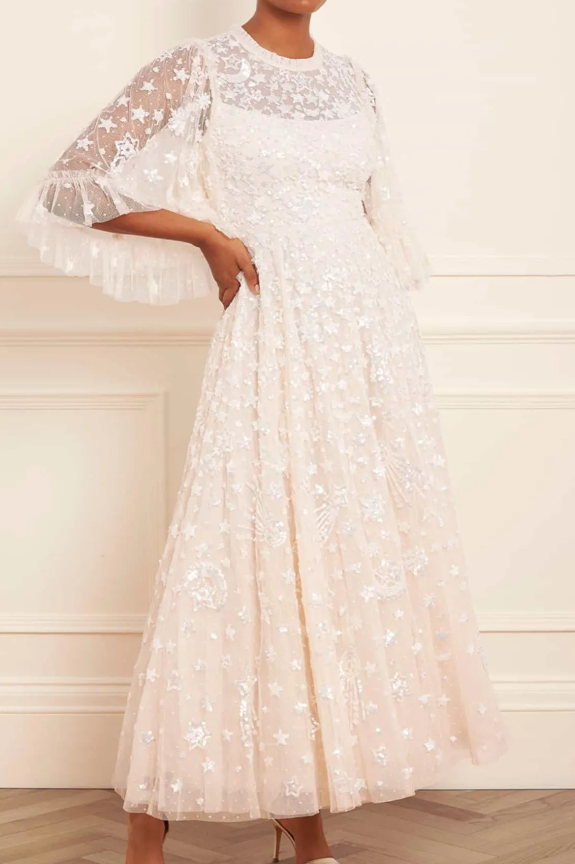 Bridal | Mummy & Me^Needle & Thread Constellation Gloss Ankle Gown Champagne