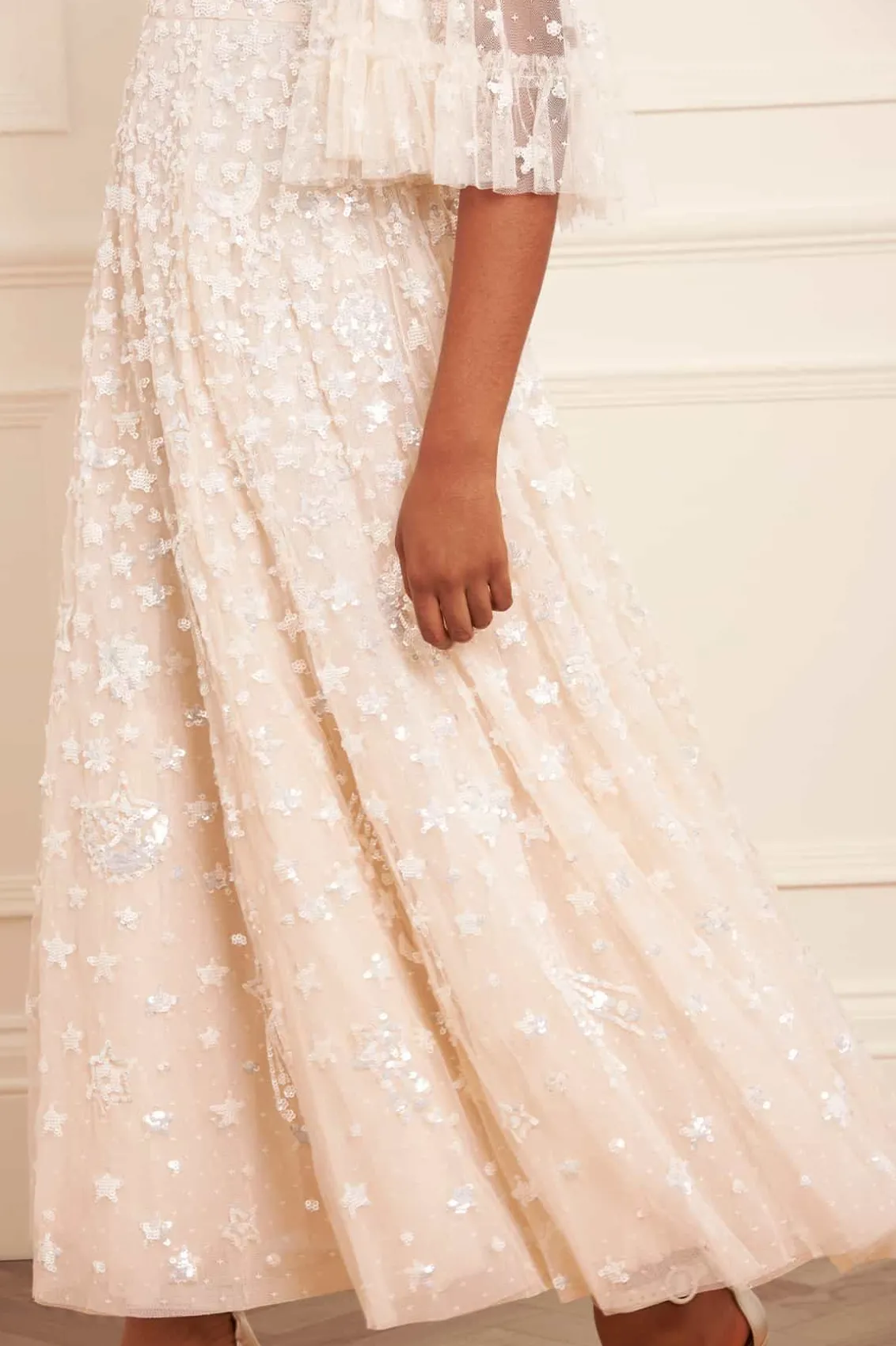 Bridal | Mummy & Me^Needle & Thread Constellation Gloss Ankle Gown Champagne