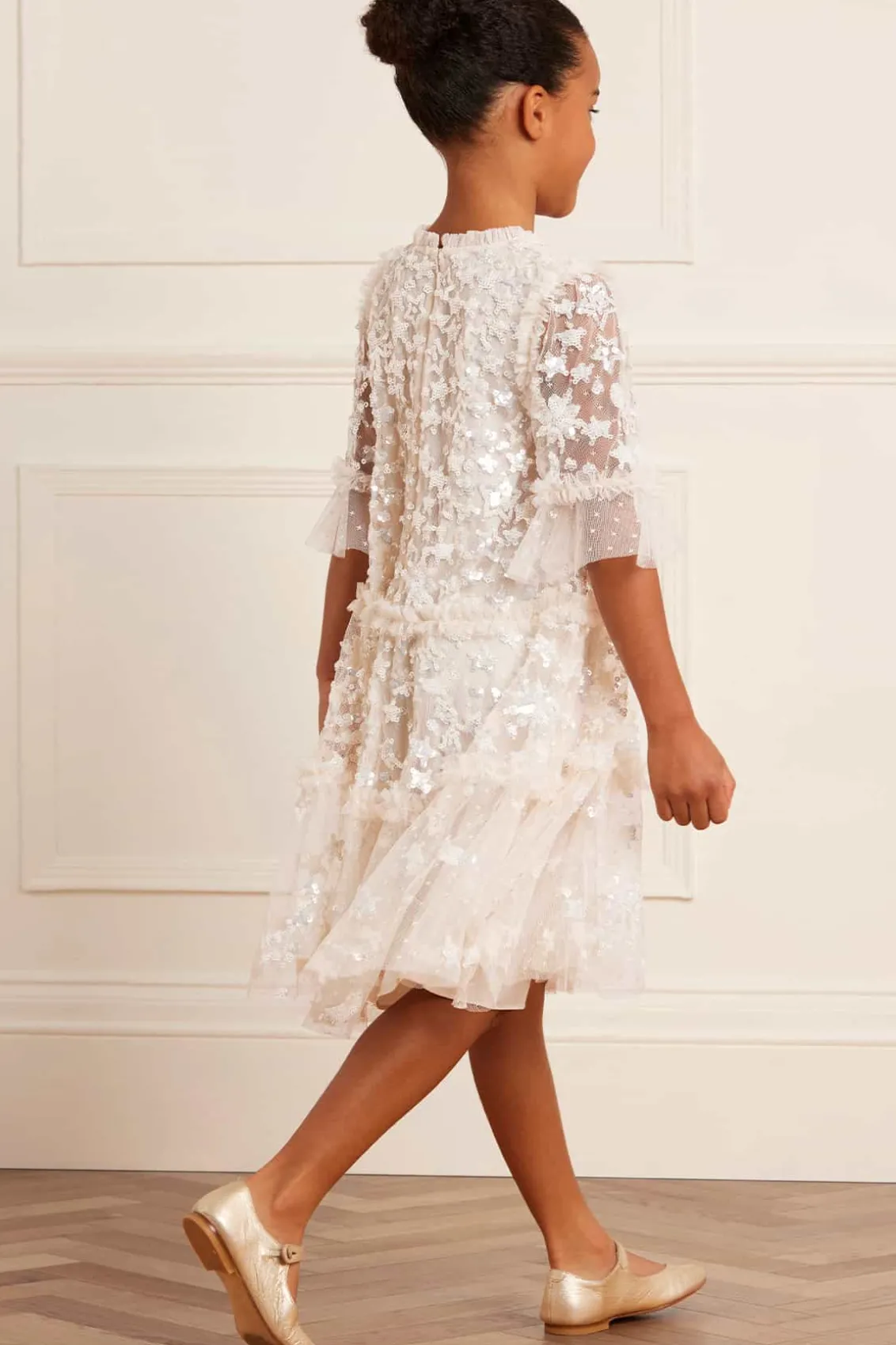 Mummy & Me | Flower Girl^Needle & Thread Constellation Gloss Kids Dress Champagne