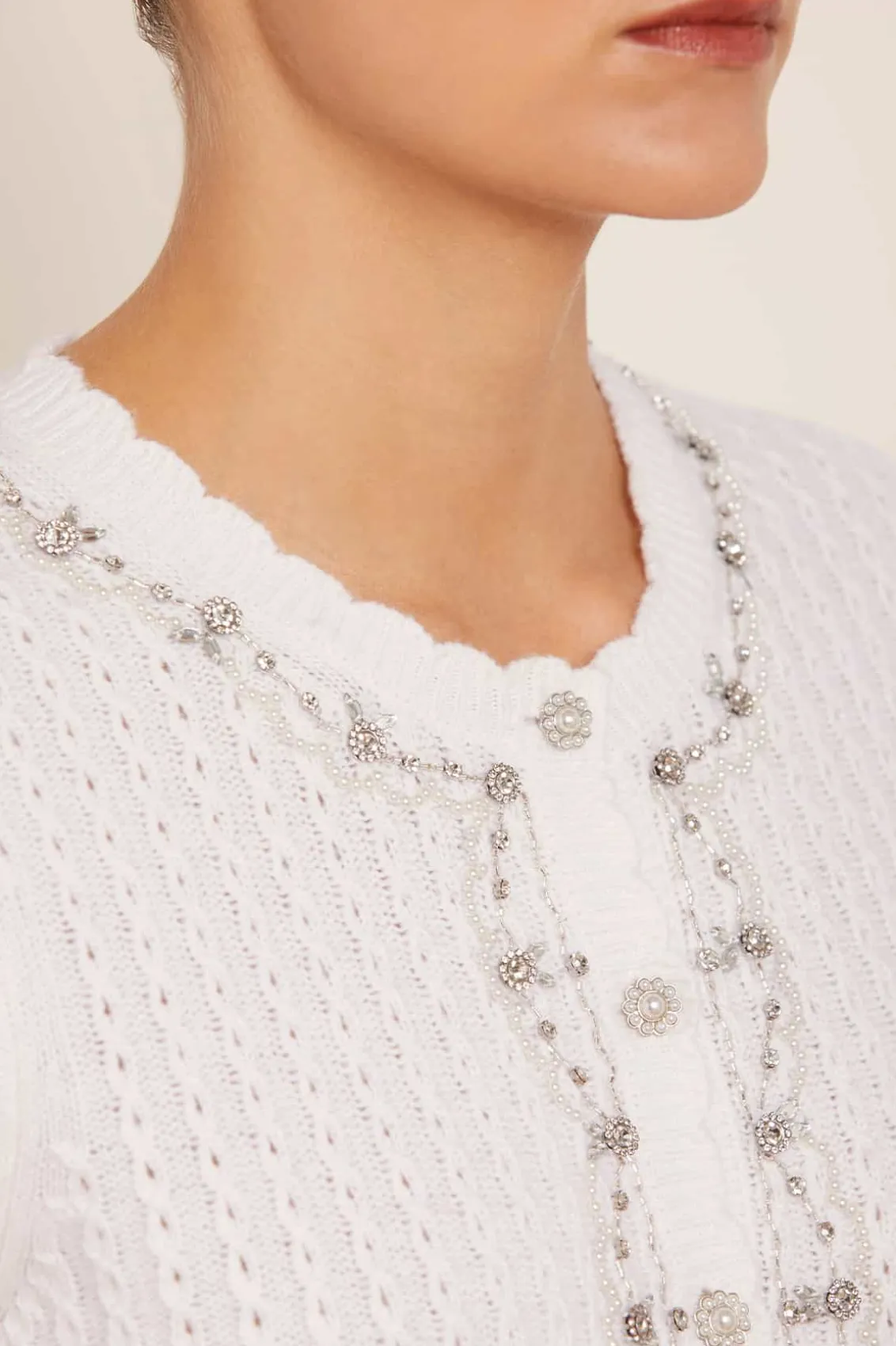 Wedding Wardrobe | Knitwear^Needle & Thread Crystal Border Short Cardigan Champagne
