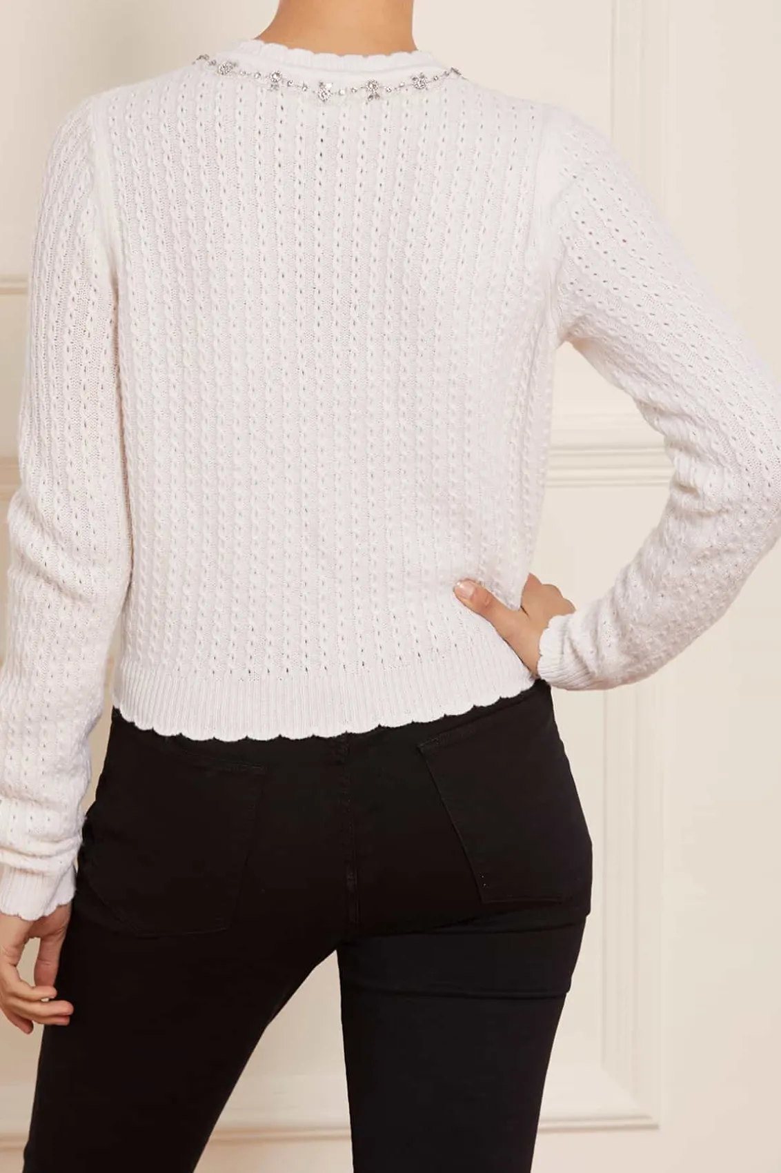 Wedding Wardrobe | Knitwear^Needle & Thread Crystal Border Short Cardigan Champagne