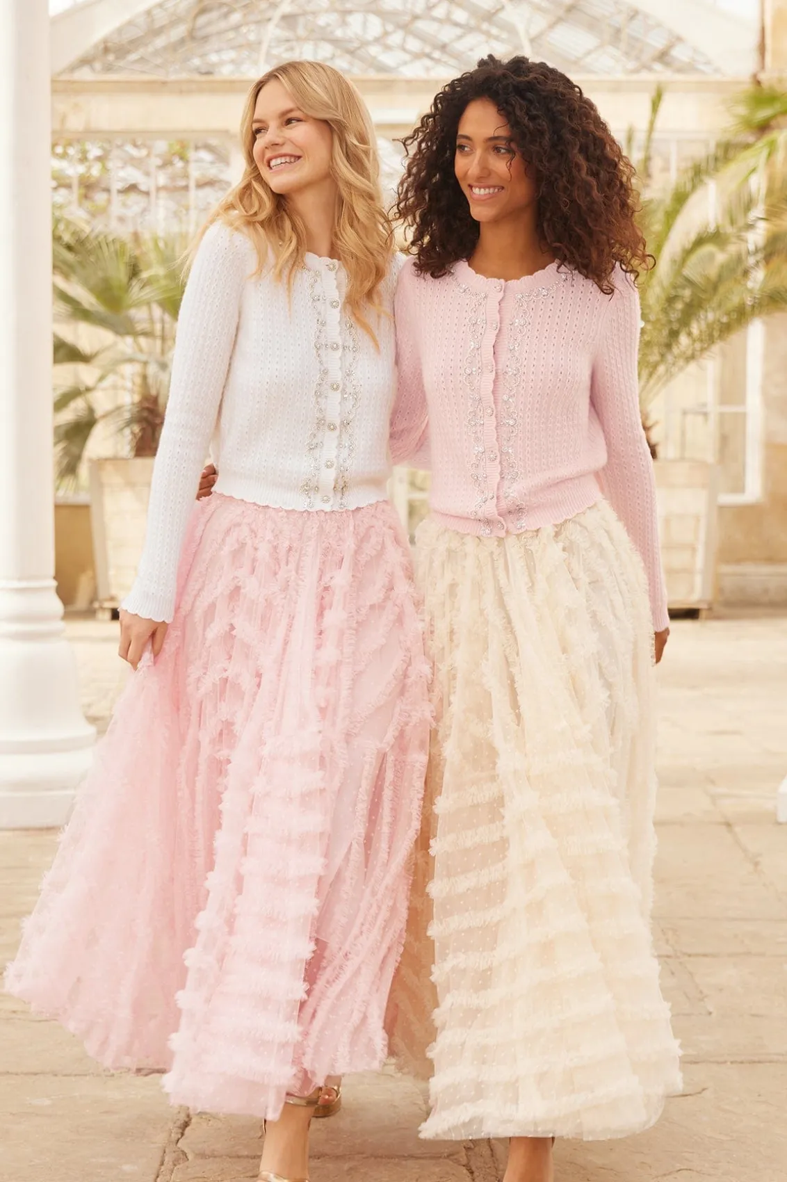 Wedding Wardrobe | Knitwear^Needle & Thread Crystal Border Short Cardigan Champagne