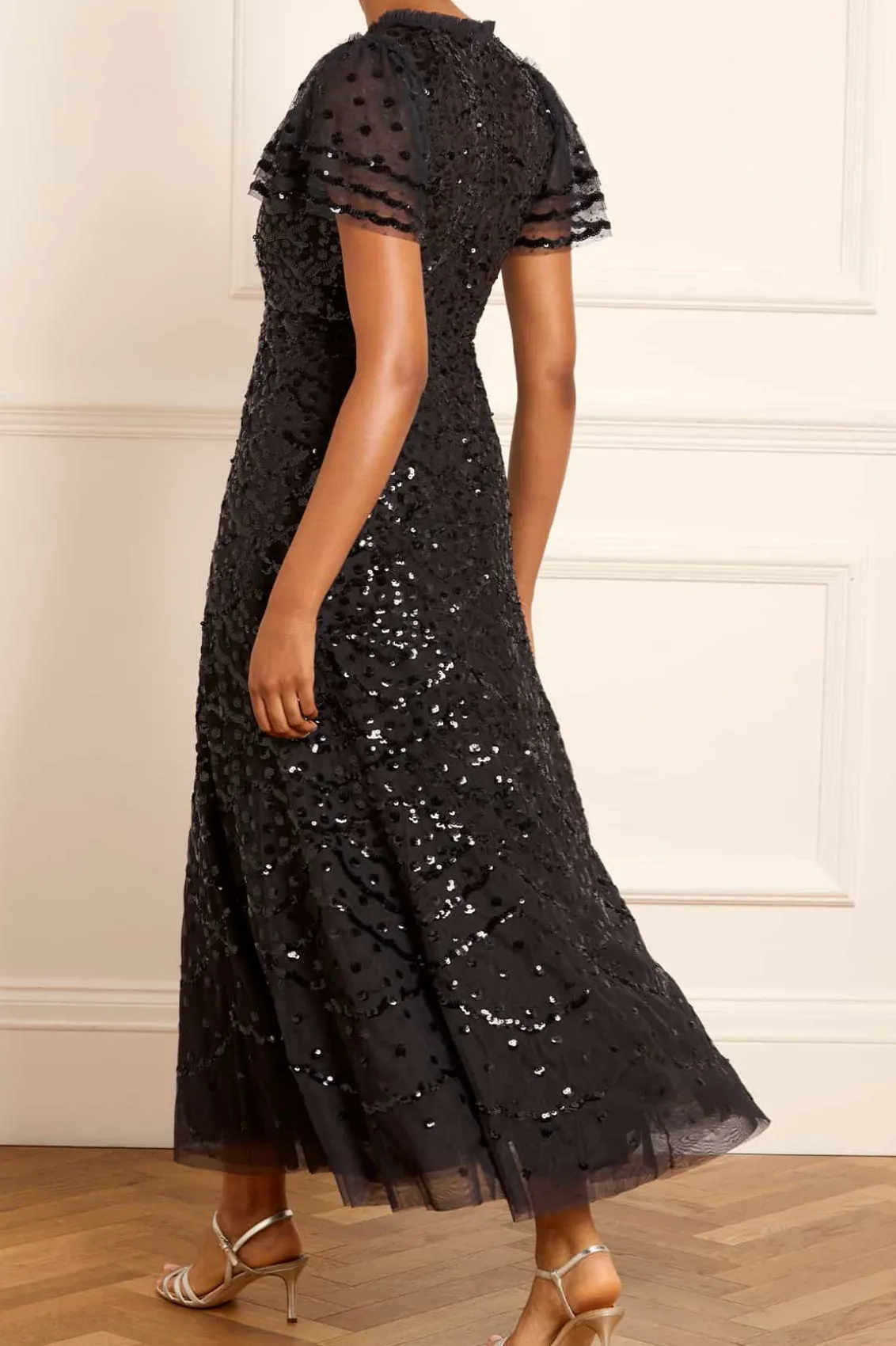 Evening Dresses | Embellished Dresses^Needle & Thread Deco Dot Ankle Gown Black