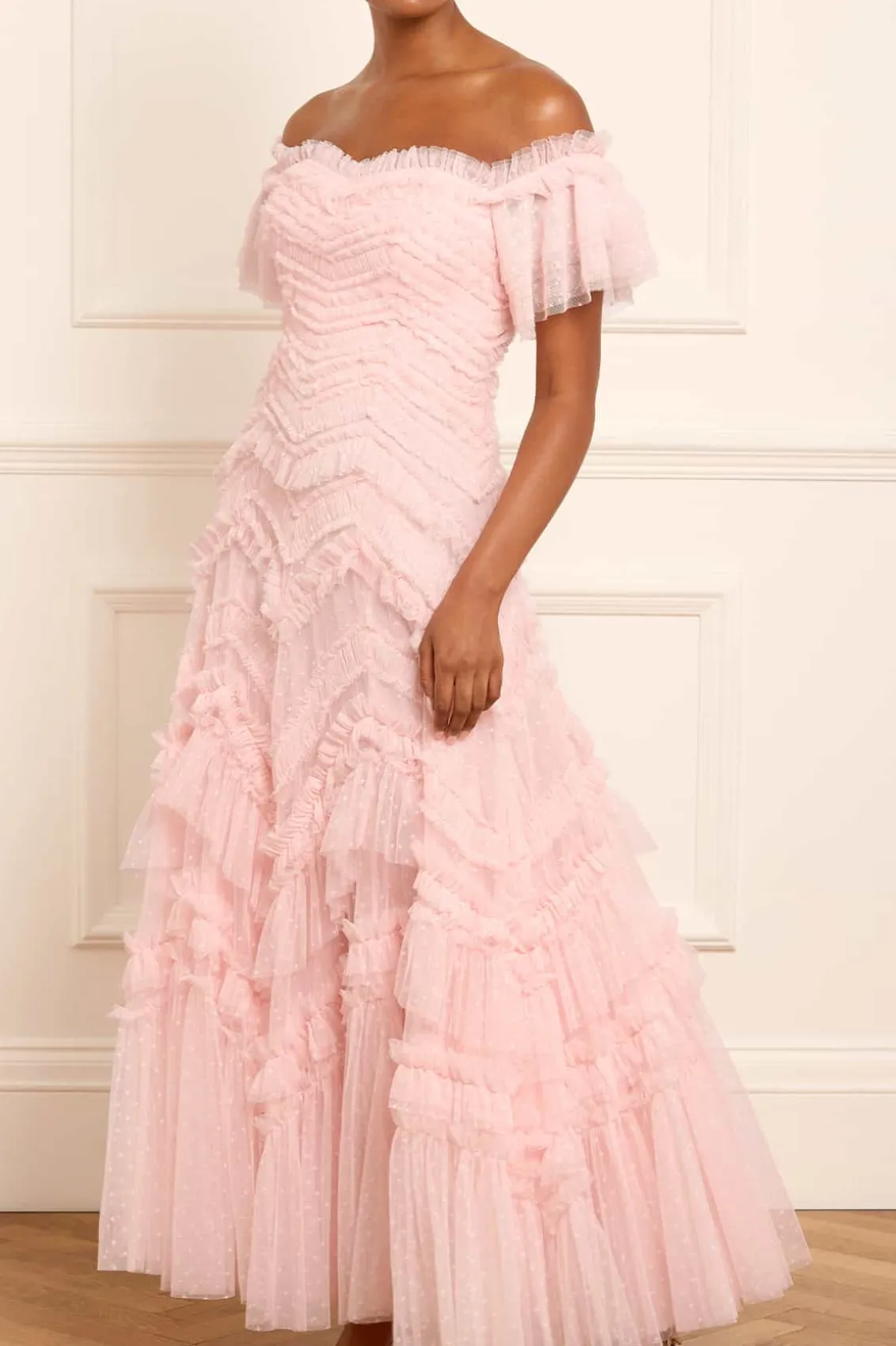 Evening Dresses | Responsibly Sourced^Needle & Thread Elia Off-Shoulder Gown Pink