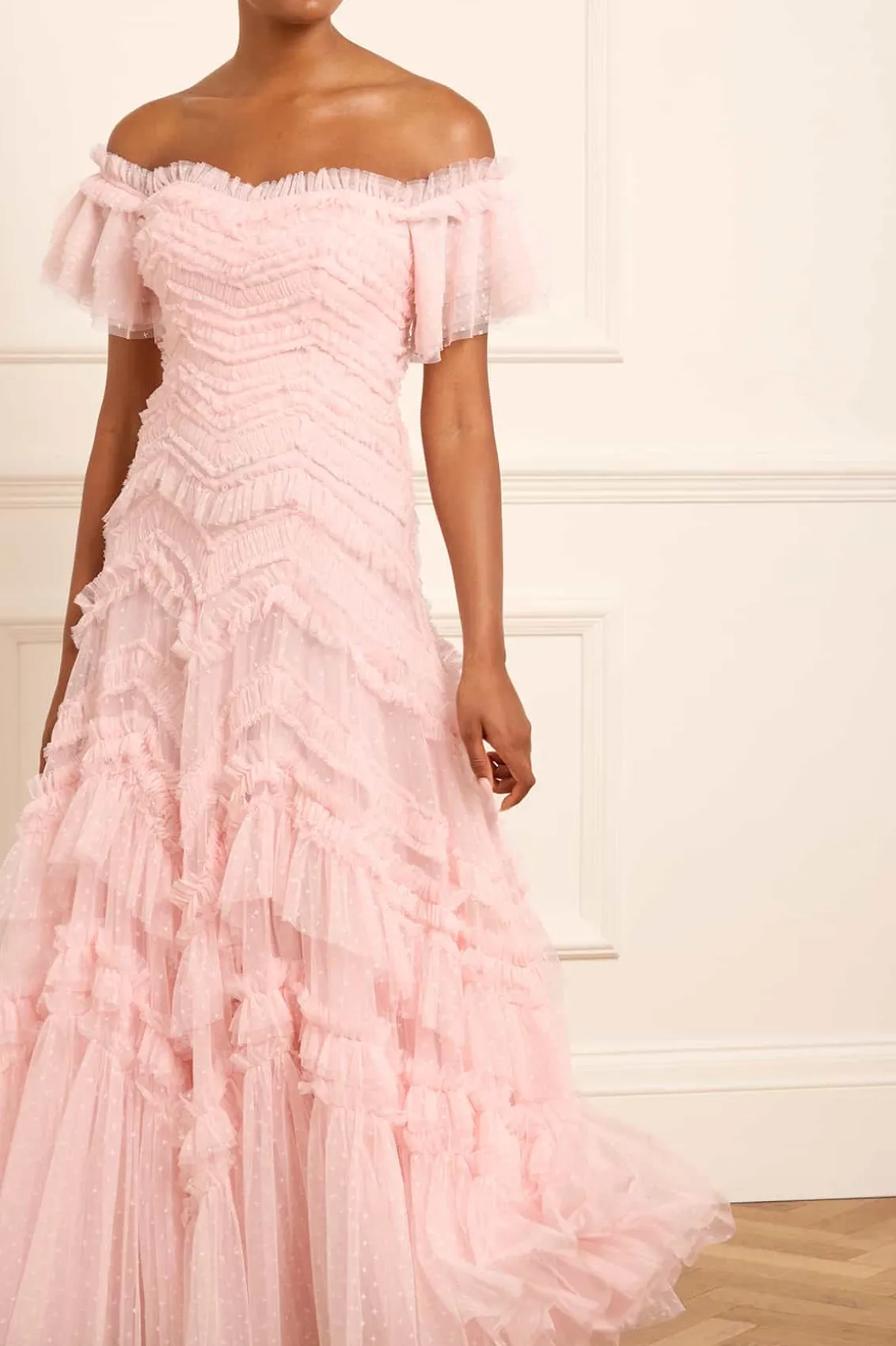 Evening Dresses | Responsibly Sourced^Needle & Thread Elia Off-Shoulder Gown Pink
