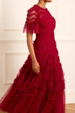 Mummy & Me | Evening Dresses^Needle & Thread Elia Short Sleeve Gown Red