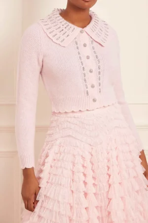 Knitwear^Needle & Thread Embellished Collar Short Cardigan Pink