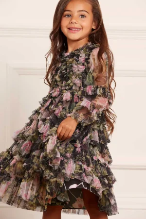 Mummy & Me | Kids Printed Dresses^Needle & Thread English Rose Ruffle Kids Dress Black
