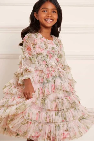 Mummy & Me | Kids Printed Dresses^Needle & Thread English Rose Ruffle Kids Dress Pink