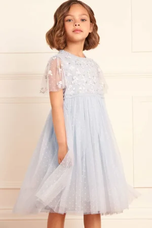 Flower Girl | Flower Girl^Needle & Thread Evening Primrose Bodice Kids Dress Blue