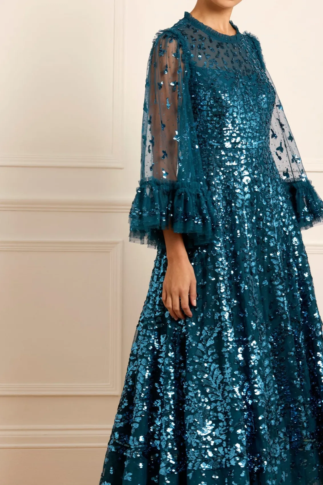 Evening Dresses | Embellished Dresses^Needle & Thread Fern Ankle Gown Blue
