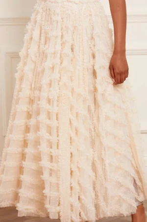 Wedding Wardrobe | Exclusives^Needle & Thread Florence Ruffle Ankle Skirt Champagne