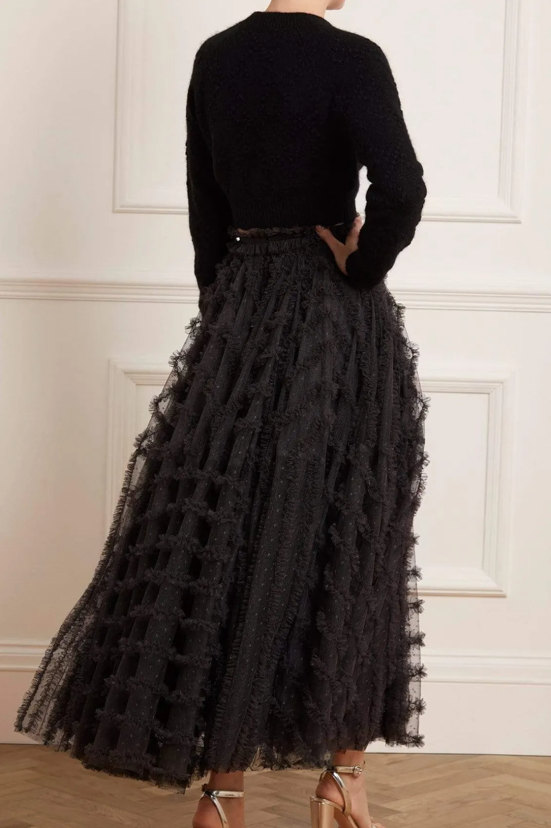 Exclusives | Skirts^Needle & Thread Florence Ruffle Ankle Skirt Black