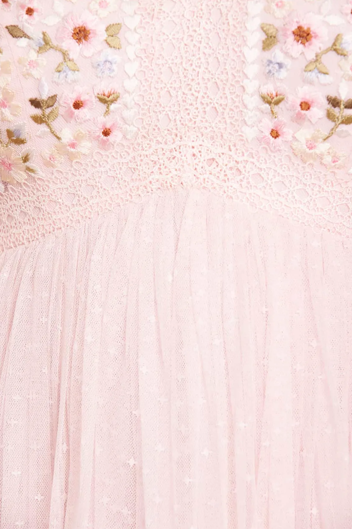 Evening Dresses | Embroidered Dresses^Needle & Thread Garland Ribbon Bodice Ankle Gown Pink