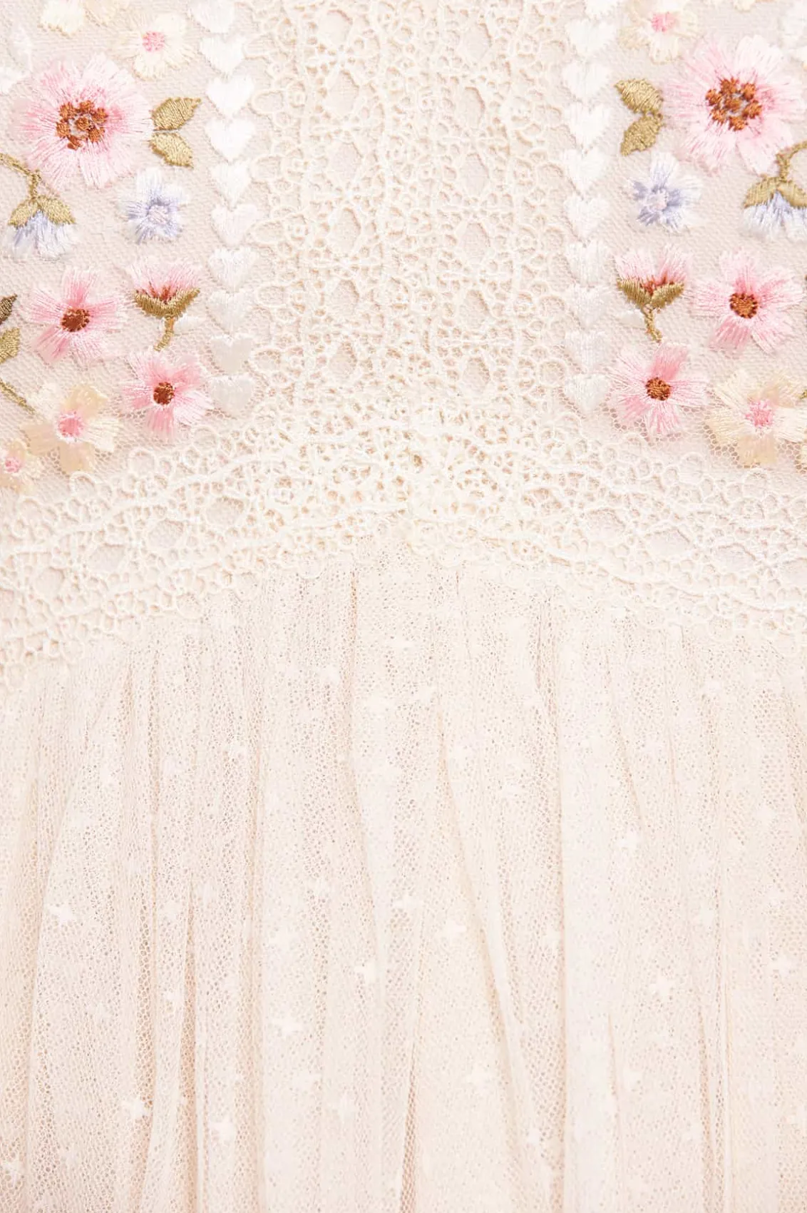 Embroidered Dresses | Responsibly Sourced^Needle & Thread Garland Ribbon Bodice Ankle Gown Champagne