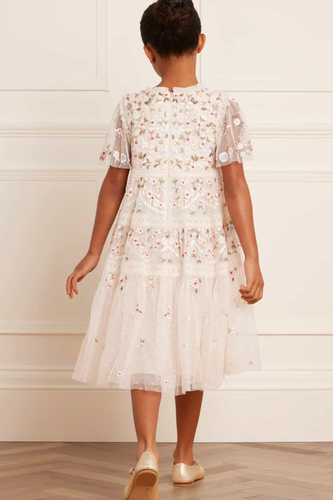 Mummy & Me | Kids Embroidered Dresses^Needle & Thread Garland Ribbon Kids Dress Champagne