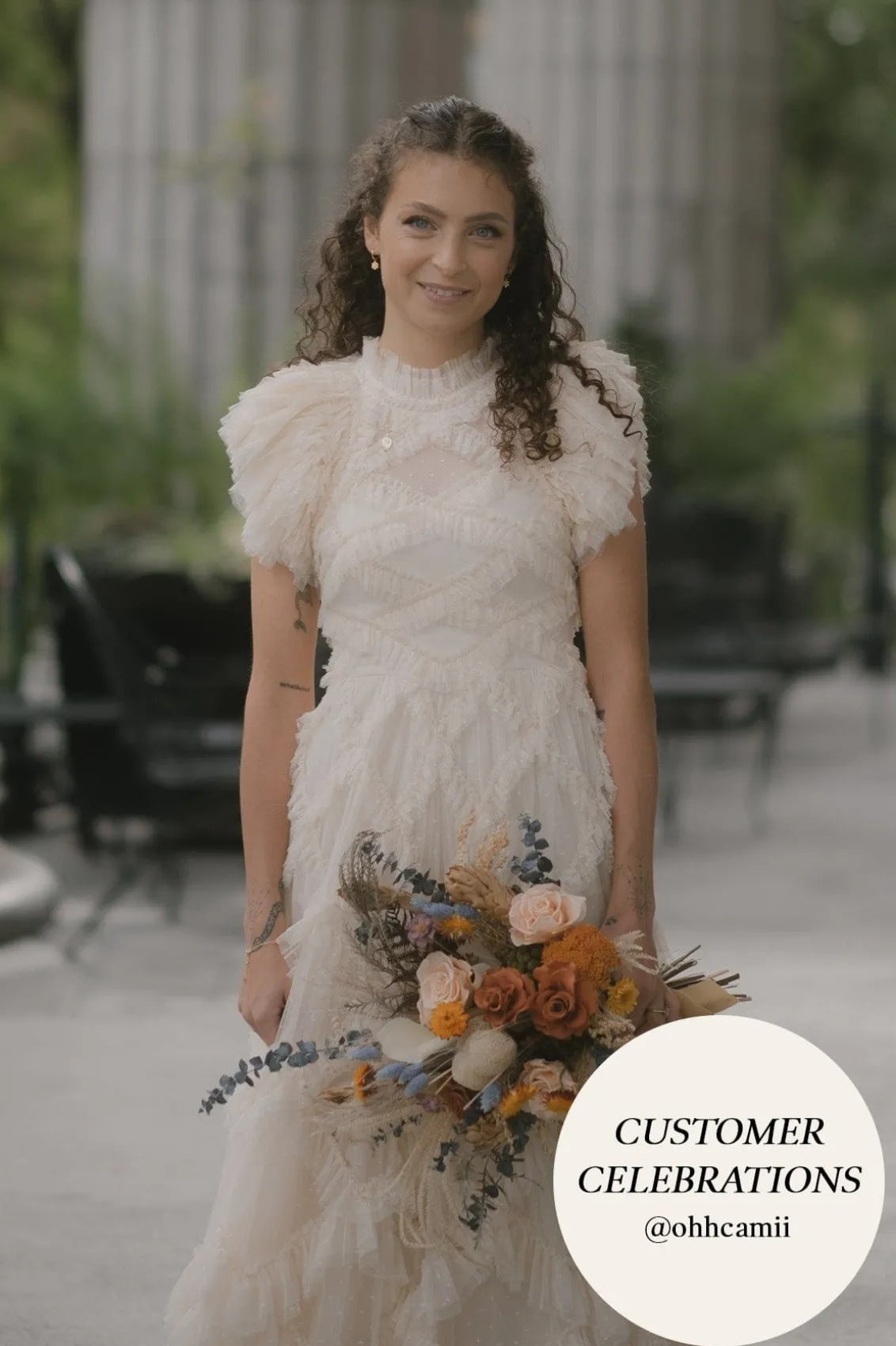 Bridal | Mummy & Me^Needle & Thread Genevieve Ruffle Gown Champagne