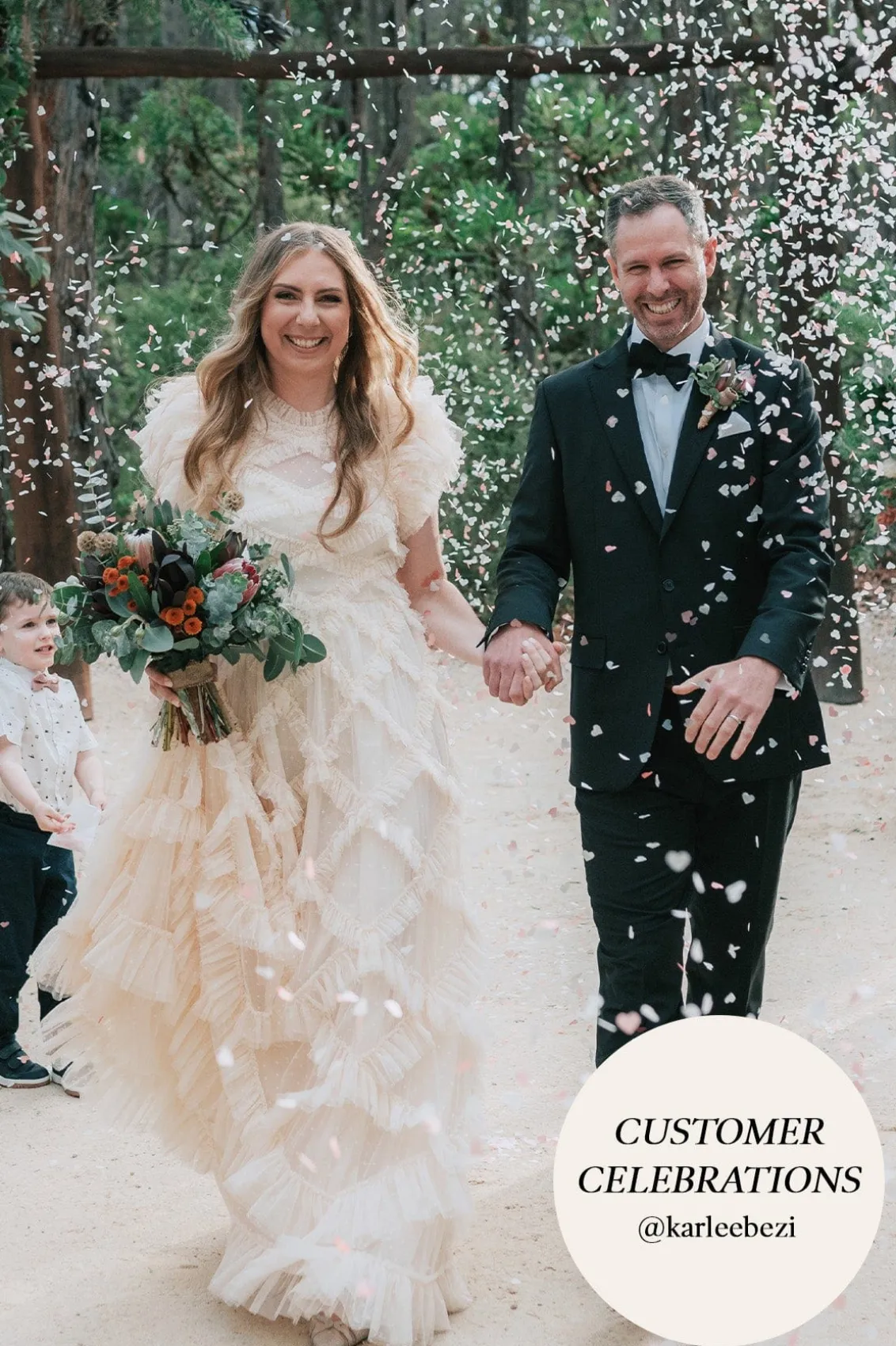 Bridal | Mummy & Me^Needle & Thread Genevieve Ruffle Gown Champagne