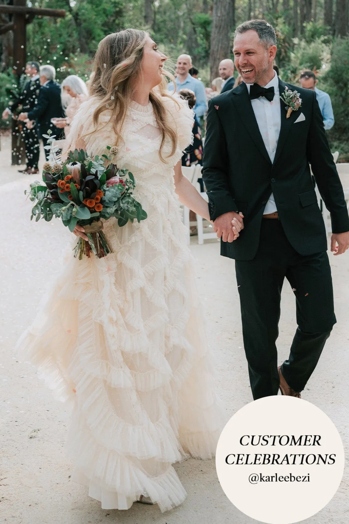 Bridal | Mummy & Me^Needle & Thread Genevieve Ruffle Gown Champagne