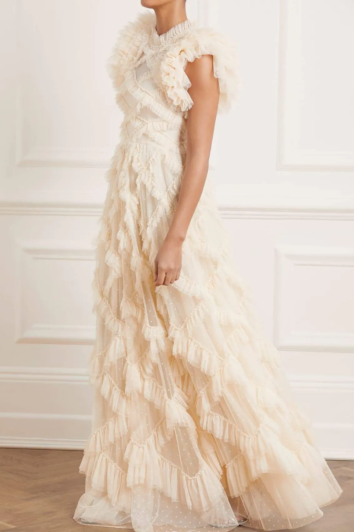 Bridal | Mummy & Me^Needle & Thread Genevieve Ruffle Gown Champagne