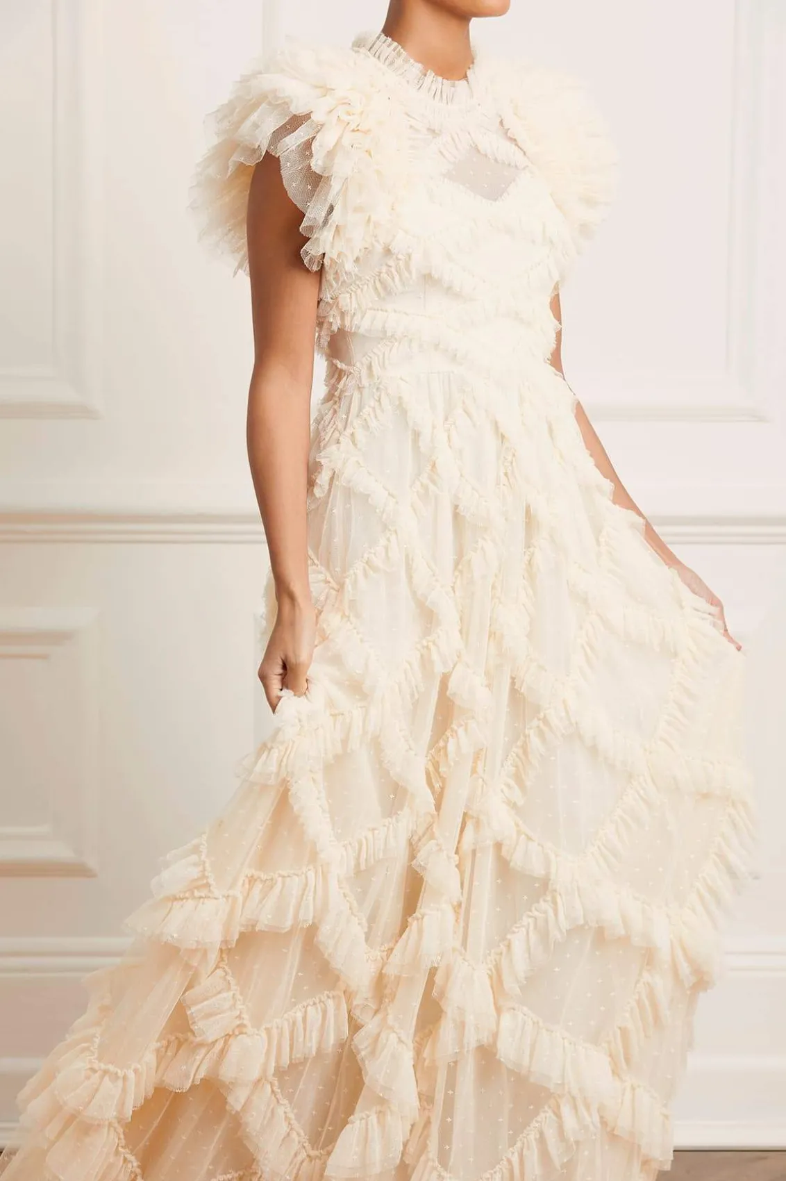 Bridal | Mummy & Me^Needle & Thread Genevieve Ruffle Gown Champagne