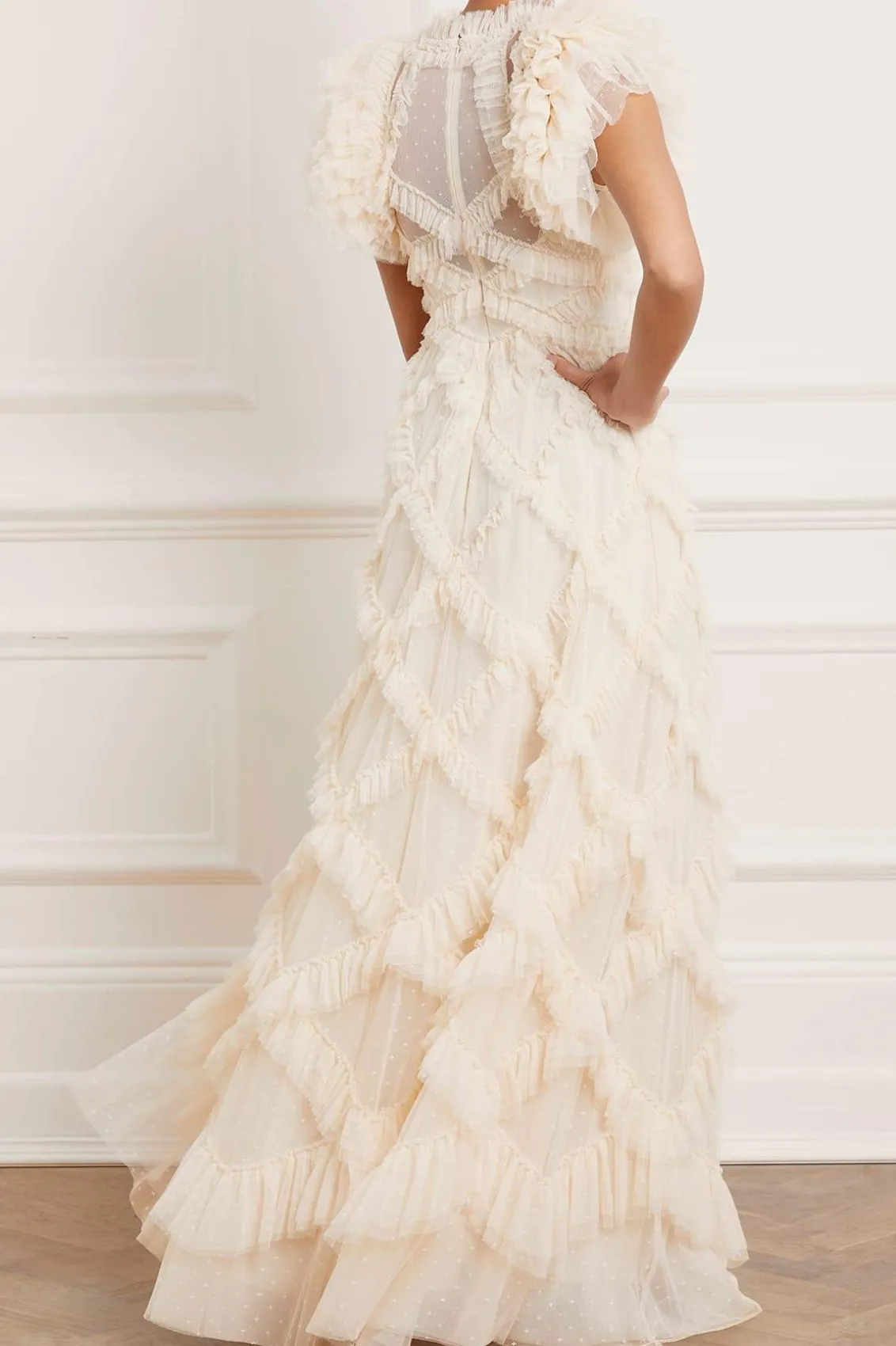 Bridal | Mummy & Me^Needle & Thread Genevieve Ruffle Gown Champagne