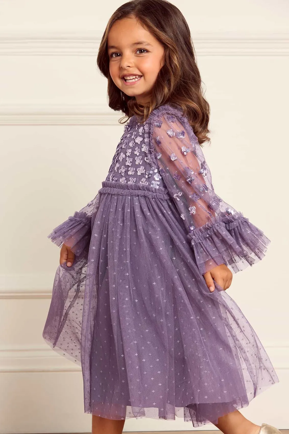 Mummy & Me | Kids Embellished Dresses^Needle & Thread Glisten Bodice Kids Dress Purple