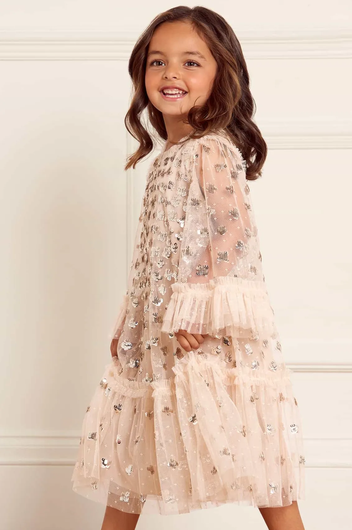 Mummy & Me | Kids Embellished Dresses^Needle & Thread Glisten Kids Dress Beige